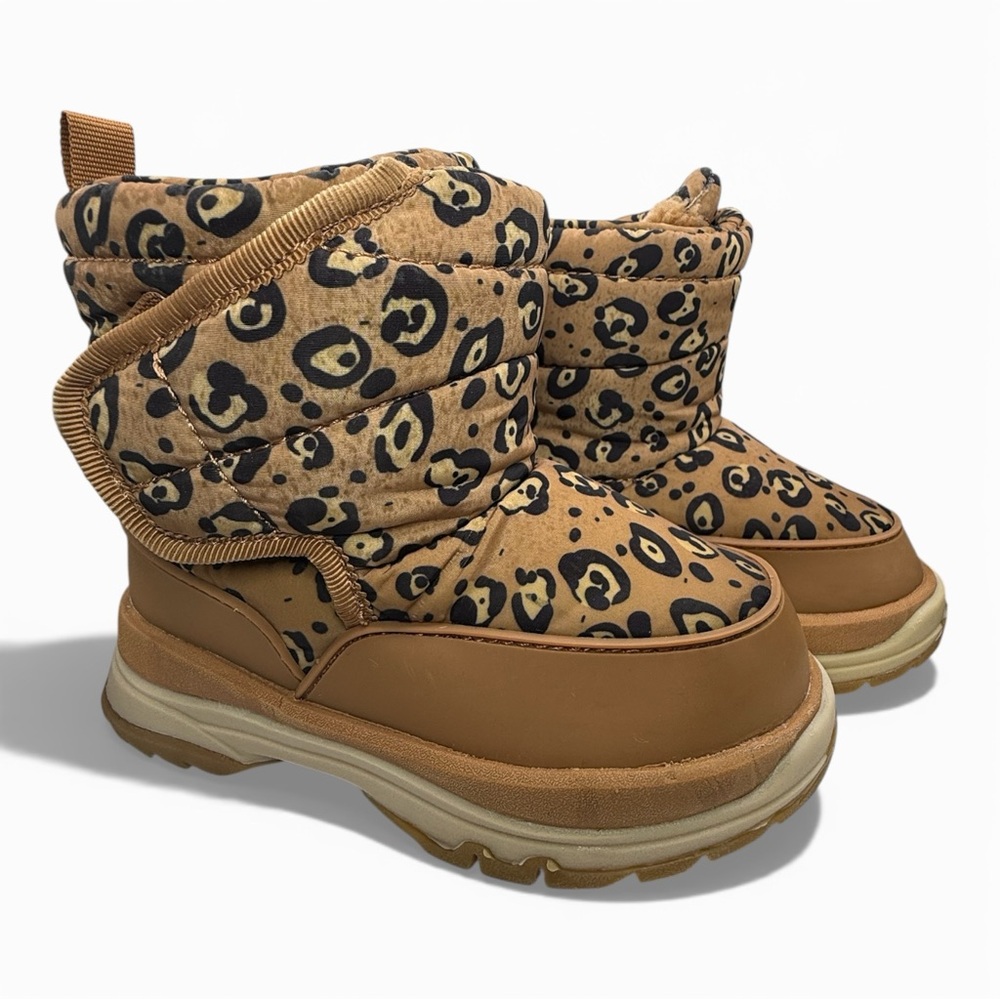 ZARA Toddler Leopard Print Winter Boots Size EU 24 Brown Snow Boots